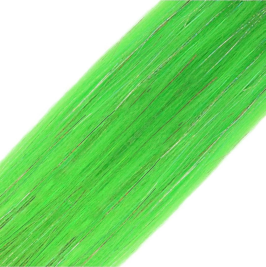 Pre-Stretched Tinsel Braiding Hair NEON GREEN (3-Pack)
